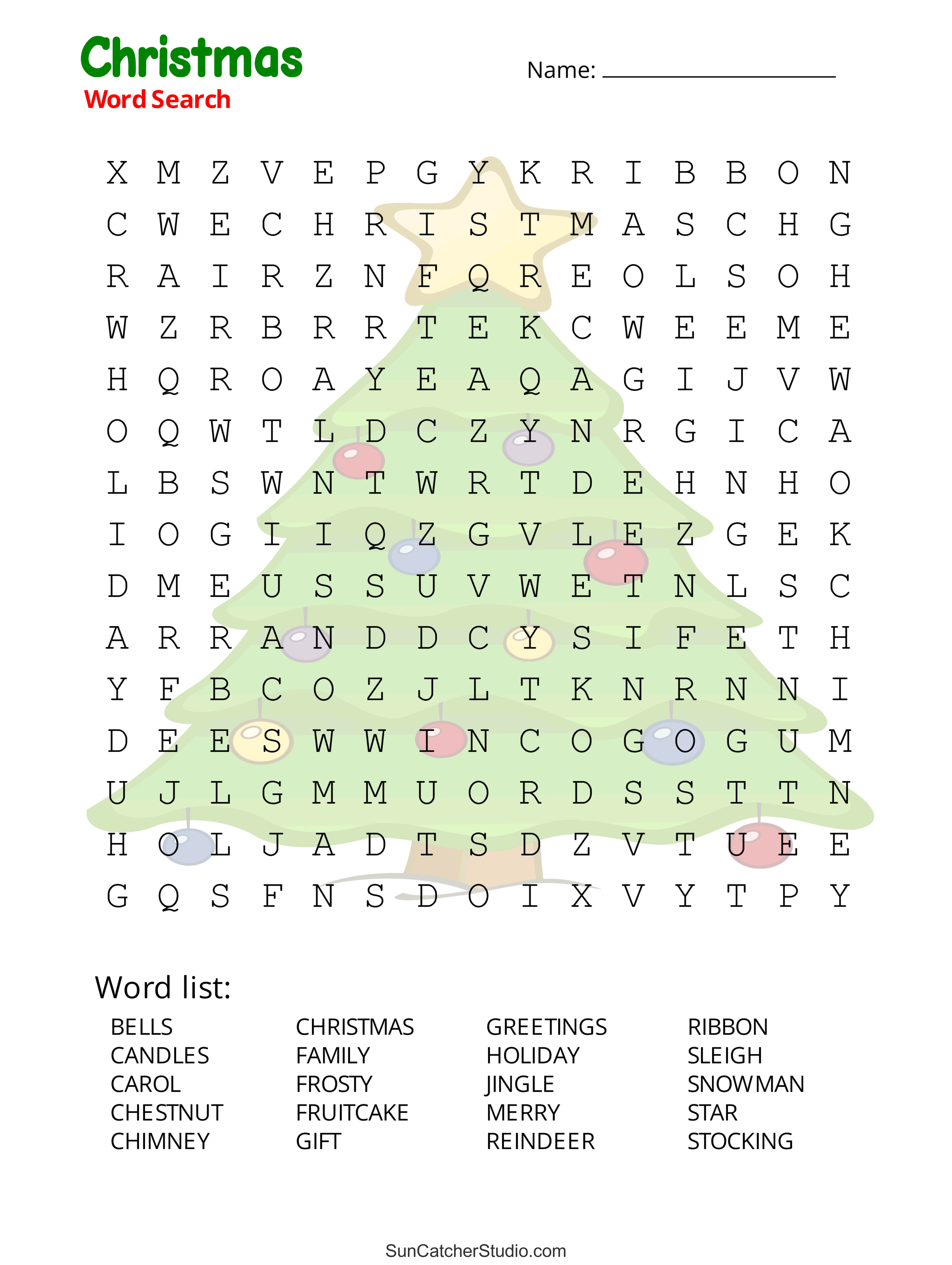 christmas word search (free printable pdf puzzles) – free